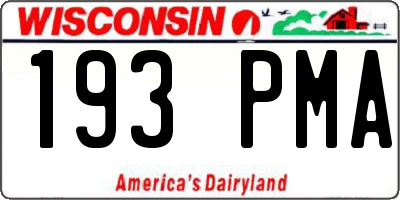 WI license plate 193PMA