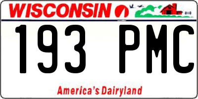 WI license plate 193PMC