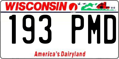 WI license plate 193PMD