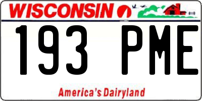 WI license plate 193PME