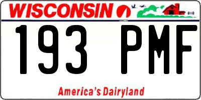 WI license plate 193PMF