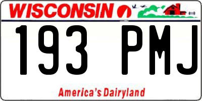 WI license plate 193PMJ