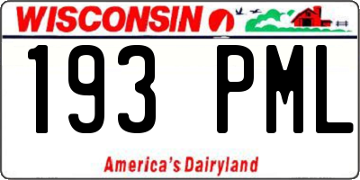 WI license plate 193PML