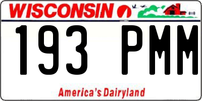 WI license plate 193PMM