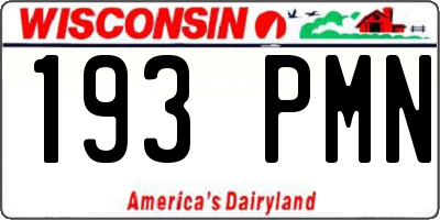 WI license plate 193PMN