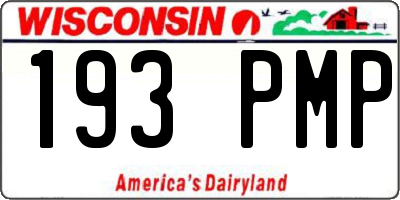WI license plate 193PMP