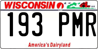 WI license plate 193PMR