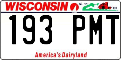 WI license plate 193PMT