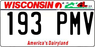 WI license plate 193PMV