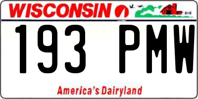 WI license plate 193PMW