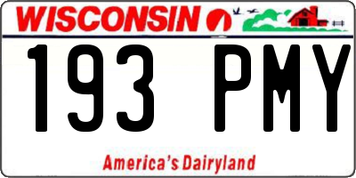 WI license plate 193PMY