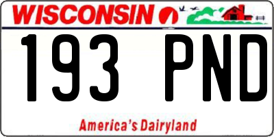 WI license plate 193PND