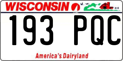 WI license plate 193PQC