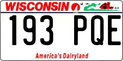 WI license plate 193PQE