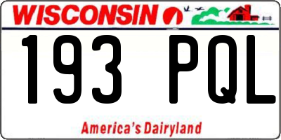 WI license plate 193PQL