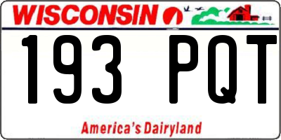 WI license plate 193PQT