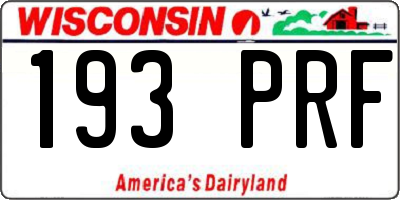 WI license plate 193PRF