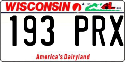 WI license plate 193PRX