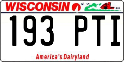 WI license plate 193PTI