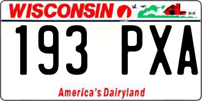 WI license plate 193PXA