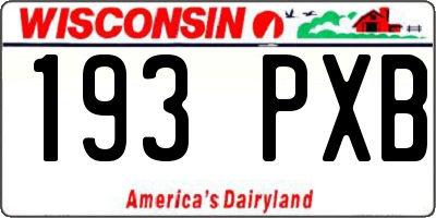 WI license plate 193PXB