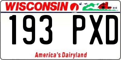 WI license plate 193PXD