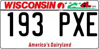 WI license plate 193PXE