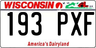 WI license plate 193PXF