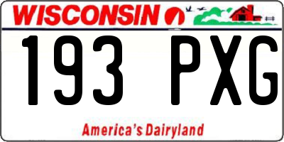 WI license plate 193PXG