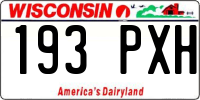 WI license plate 193PXH