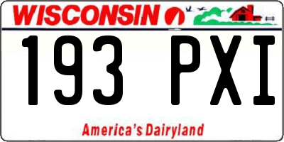 WI license plate 193PXI