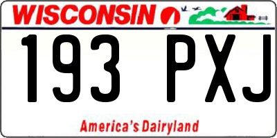 WI license plate 193PXJ