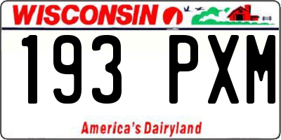 WI license plate 193PXM