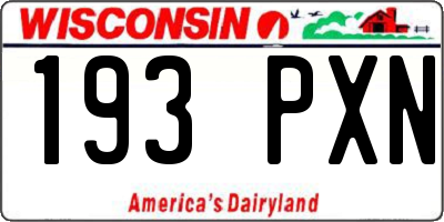 WI license plate 193PXN