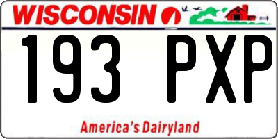 WI license plate 193PXP