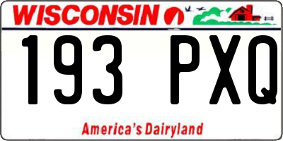WI license plate 193PXQ