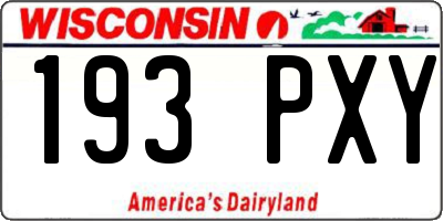 WI license plate 193PXY