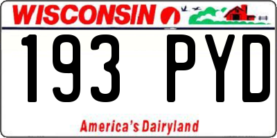 WI license plate 193PYD
