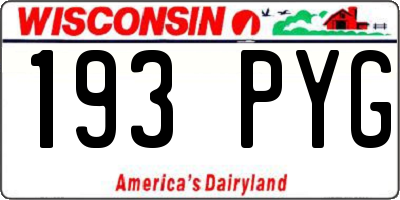 WI license plate 193PYG