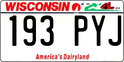 WI license plate 193PYJ