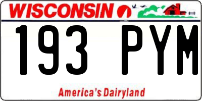 WI license plate 193PYM