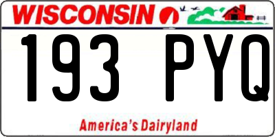 WI license plate 193PYQ