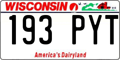 WI license plate 193PYT