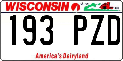 WI license plate 193PZD