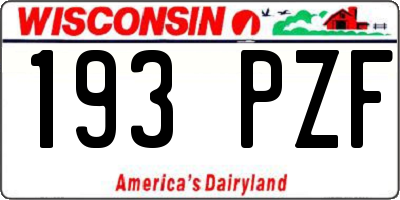 WI license plate 193PZF