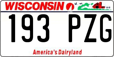 WI license plate 193PZG