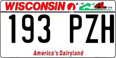 WI license plate 193PZH