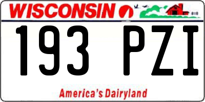 WI license plate 193PZI