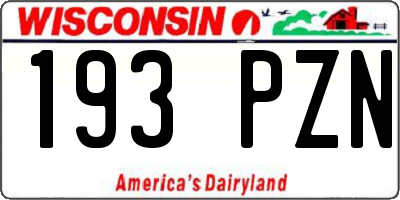 WI license plate 193PZN