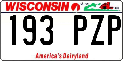 WI license plate 193PZP
